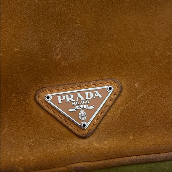 Vintage Prada Green and Orange Leather Cross Body Bag - Picture 4 of 12